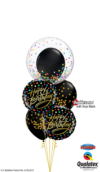 Birthday Black & Gold Confetti - Balloonery
