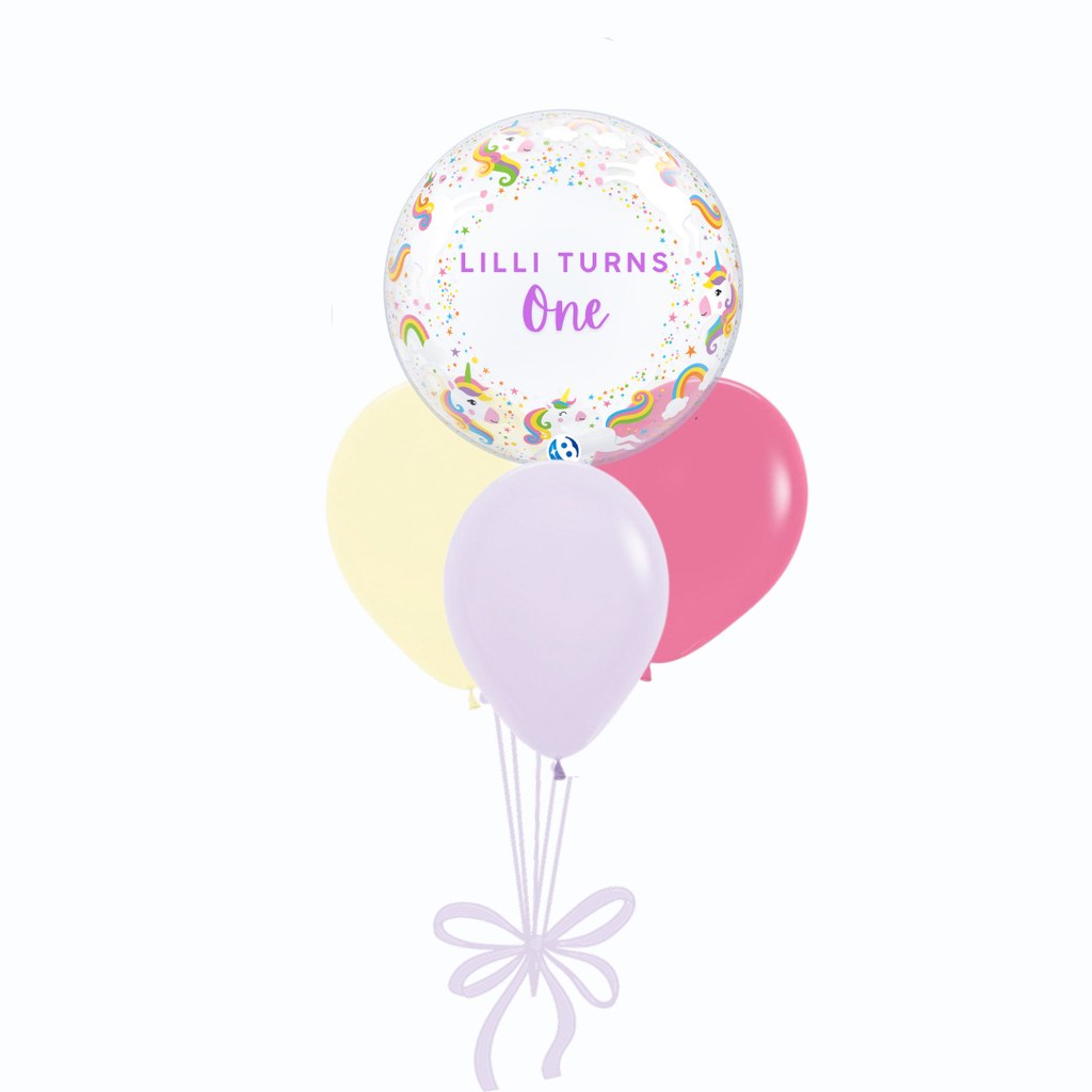 Unicorn & Rainbow's Bubble Personalised – Balloonery