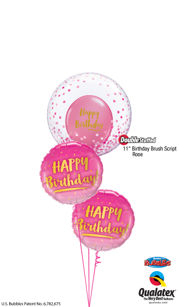 Confetti Rose Bubble Birthday - Balloonery